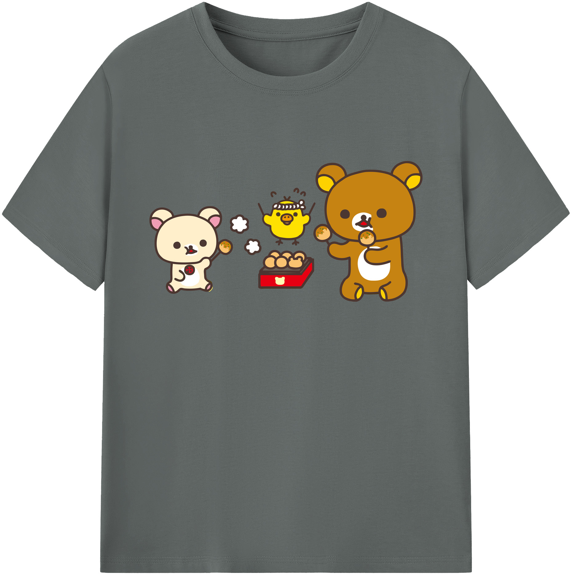 （画像用） リラックマ リラックマ キイロイトリ Rilakkuma Korilakkuma Kiiroitori 綿100％ メンズ半袖Tシャツ｜肌触りやわらか＆通気性
